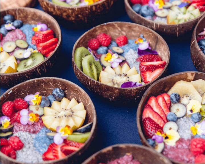Star Dust Chia Trio Pudding with Rainbow Fruit